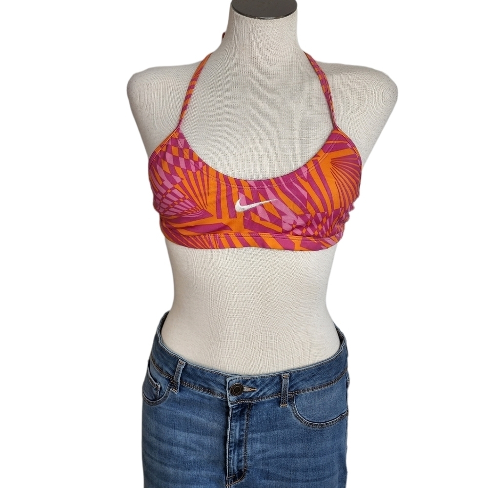 Nike Vintage Fuchsia & Orange Halter Strap Workout Women's Top Size 34